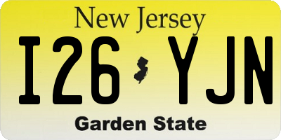NJ license plate I26YJN