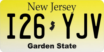 NJ license plate I26YJV