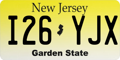 NJ license plate I26YJX