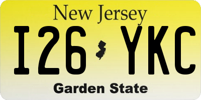 NJ license plate I26YKC