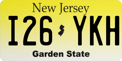 NJ license plate I26YKH