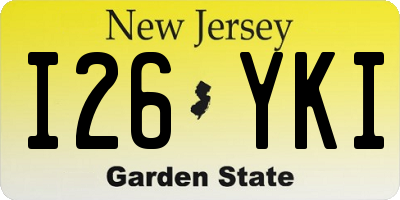 NJ license plate I26YKI