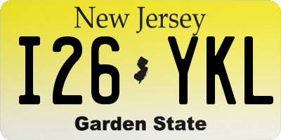 NJ license plate I26YKL