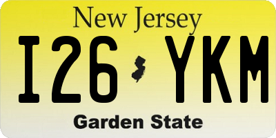 NJ license plate I26YKM