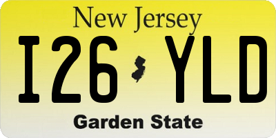 NJ license plate I26YLD
