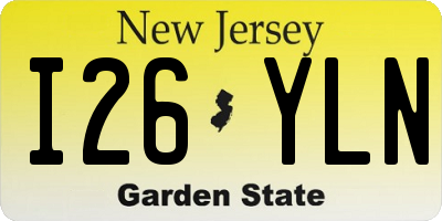 NJ license plate I26YLN