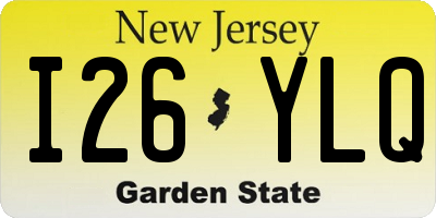 NJ license plate I26YLQ