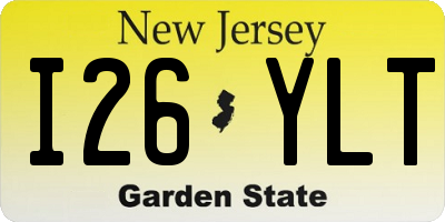 NJ license plate I26YLT