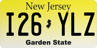NJ license plate I26YLZ
