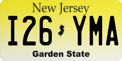 NJ license plate I26YMA