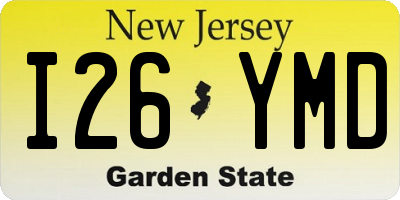 NJ license plate I26YMD