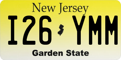 NJ license plate I26YMM