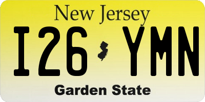 NJ license plate I26YMN