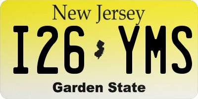 NJ license plate I26YMS