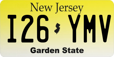 NJ license plate I26YMV