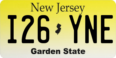NJ license plate I26YNE