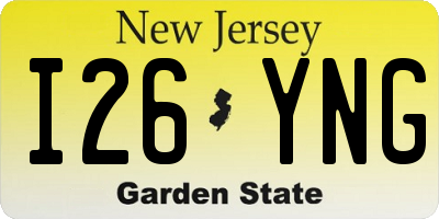 NJ license plate I26YNG