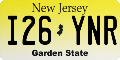 NJ license plate I26YNR