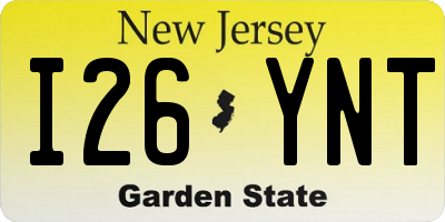 NJ license plate I26YNT