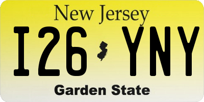 NJ license plate I26YNY
