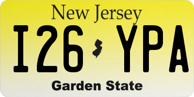 NJ license plate I26YPA