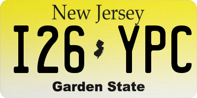 NJ license plate I26YPC