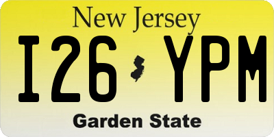 NJ license plate I26YPM