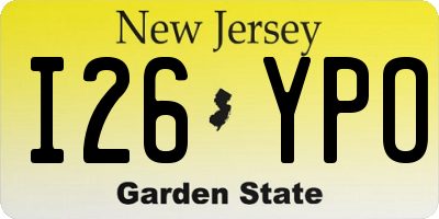 NJ license plate I26YPO