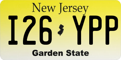 NJ license plate I26YPP