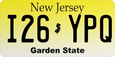 NJ license plate I26YPQ