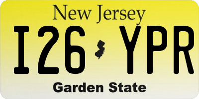 NJ license plate I26YPR