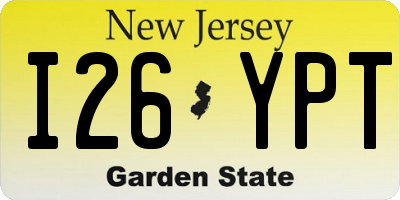 NJ license plate I26YPT