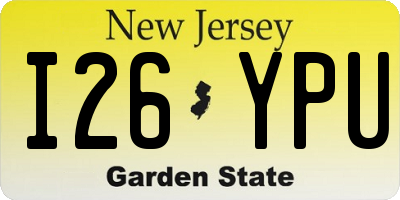 NJ license plate I26YPU