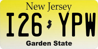 NJ license plate I26YPW