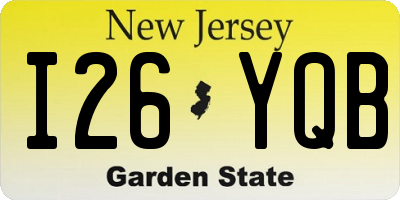 NJ license plate I26YQB