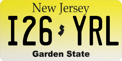 NJ license plate I26YRL