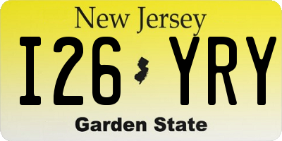 NJ license plate I26YRY