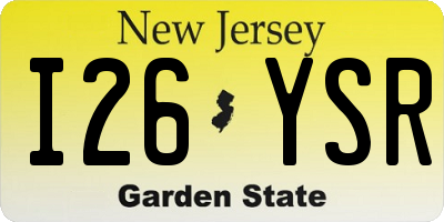 NJ license plate I26YSR