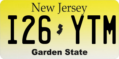 NJ license plate I26YTM