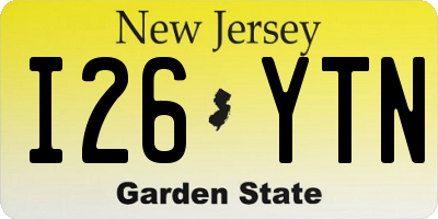 NJ license plate I26YTN