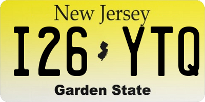 NJ license plate I26YTQ