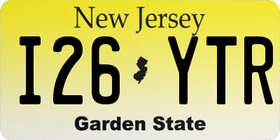 NJ license plate I26YTR