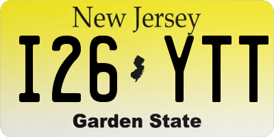 NJ license plate I26YTT