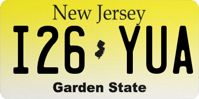 NJ license plate I26YUA