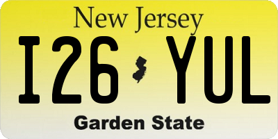 NJ license plate I26YUL