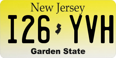 NJ license plate I26YVH