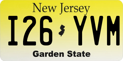 NJ license plate I26YVM
