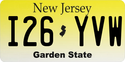 NJ license plate I26YVW