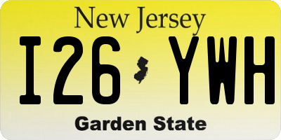 NJ license plate I26YWH