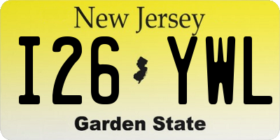 NJ license plate I26YWL